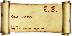 Rein Bence névjegykártya